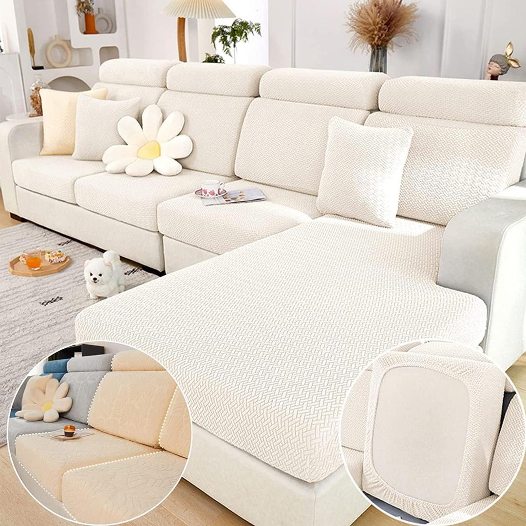 Magic Sofa Covers Magic Sofa Couch Covers 2024 New Wear-Resistant Universal Sofa Cover Stretch for Sectional Slipcovers (Texture-White,Extra Large Single Seat Cover) (Extra Large Single Seat Cover, Texture-white)