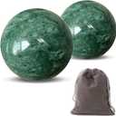 Traditional Chinese Baoding Balls, Marble Health Exercise Stress Relief Balls, Dark Green, 2-Piece Set (Dark Green, Small-1.38")