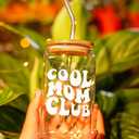 NewEleven Gifts For Mom - Birthday Gifts For Mom From Kids  Unique Birthday Present Ideas For Mother, Wife From Daughter, Son, Husband - 16 Oz Coffee Glass (Cool mom club CF)