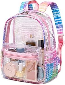 BTOOP Clear Mini Backpack Stadium Approved 12x6x12 for Kids Girls Small Transparent Backpacks Plastic See Through Bag Purse for Work Festival Security Travel