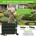 Garden Hose 75 ft, Non-Expandable Ultra-Lightweight Flexible Hose with 360° Dual-End Anti-Kink Design, 10-Pattern Spray Nozzle, 500 PSI Leak-Proof, 96-Strand Braided Fabric, Storage Strap