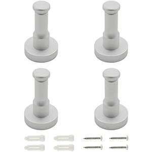 Pack Of 2 Ulifestar 4Pack Coat Hooks Towel Hooks Bathroom Hook Wall Hooks, Heavy Duty Wall Mounted Clothes Robe Hook Holder for Bedroom Bathroom Kitchen Restroom Garage Home Hotel Office Cabinet (Silver)