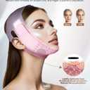 Reusable V-Line Sculpting Face Mask Silicone Chin Strap for Jawline Tightening & Double Chin Reduction (23-27 Inches) (Pink) -01