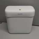 funest Bathroom Small Trash Can with Lid, 13 Liter/3.4 Gallon Slim Garbage Bin with Press Top Lid, White Wastebasket for Bedroom, Office, Kitchen, RV