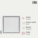 Fittes Framed Exhaust Mount [Luxe], Minimalist Solid Steel Bathroom Ventilation Fan Upgrade Cover for Wall or Ceiling, Easy 15-Min DIY Install, 14.25"x14.25" Cotton White