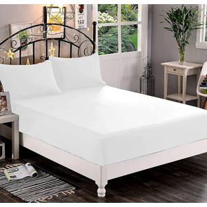 Premium Hotel Quality 1-Piece Fitted Sheet, Luxury & Softest 1500 Premier Hotel Quality Bedding Fitted Sheet Deep Pocket up to 16inch, Wrinkle and Fade Resistant, Queen, White Pack of 2