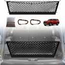 Muslogy Truck Bed Cargo Net Trunk Netting Compatible with 2025 2026 Toyota 4Runner Accessories, Pickup Cargo Organizer SUV Sedan Storage Net w/Heavy Duty Carabiners