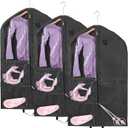 Dance Costume Garment Bag for Dancers,3 Pack Waterproof 40 inch Kids Garment Bag for Dance Competitions with Pockets for Dance Costumes,Cheer Uniform Garment Bags for Hanging Clothes Travel