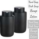 BosilunLife Black Soap Dispenser Set - 2 Pack 12oz Ceramic Dish Soap Dispenser with Rust Proof Pump for Kitchen, Hand Soap and Lotion Set Suitable for Farmhouse Bathroom Decor with Waterproof Labels