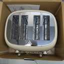 4 Slice Toaster Roter Mond Retro Stainless Steel with Bagel Defrost Cancel Function, 6 Browning Settings, Extre Wide Slot and Removable Crumb Tray, Cream, ST033