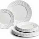 " OCCASIONS " 50 Plates Pack (25 Guests)-Vintage Wedding Party Disposable Plastic Plate Set -25 x 10.25'' Dinner + 25 x 7.5'' Salad/Dessert plates (Blossom in White)
