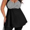 Arolina Plus Size Swimsuit for Women Two Piece Modest Tankini Full Coverage Tummy Control Bathing Suits with Shorts (Black, L)