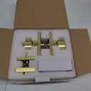 Haidms Gold Door Knob with Deadbolt, Heavy Duty Brushed Gold Exterior Door Lock Set, Zinc-Alloy Brushed Brass Front Door Knob and Deadbolt Set(1 Pack)