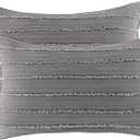 BOSOWOS King Size Pillow Shams Set of 2, Ultra Soft Breathable 20 x 36 Inches Pillow Case Envelope Closure, Microfiber Farmhouse Bed Pillowcases for Easy Care, Grey