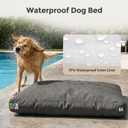 Sytopia 47 Inch Indestructible Dog Bed for Aggressive Chewers, Chew Proof Durable Outdoor Canvas Pet Crate Mat with Waterproof Washable Removable Cover, Indoor Patio Pet Pad for Crate, Dark Grey