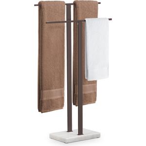 KES Bronze Standing Towel Rack with Weighted Marble Base, 2-Tier Towel Rack Stand for Bathroom Floor, Bath Towel Holder Fits Bath Towel & Hand Towel,18/8 Stainless Steel, BTH217-BB