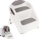 Cat Ramp for Litter Box,White Plastic Cat Ramp Fit for Automatic Litter Box,Double Layer Steps with Non-Slip Rubber Feet, Step for Small & Elderly Cats