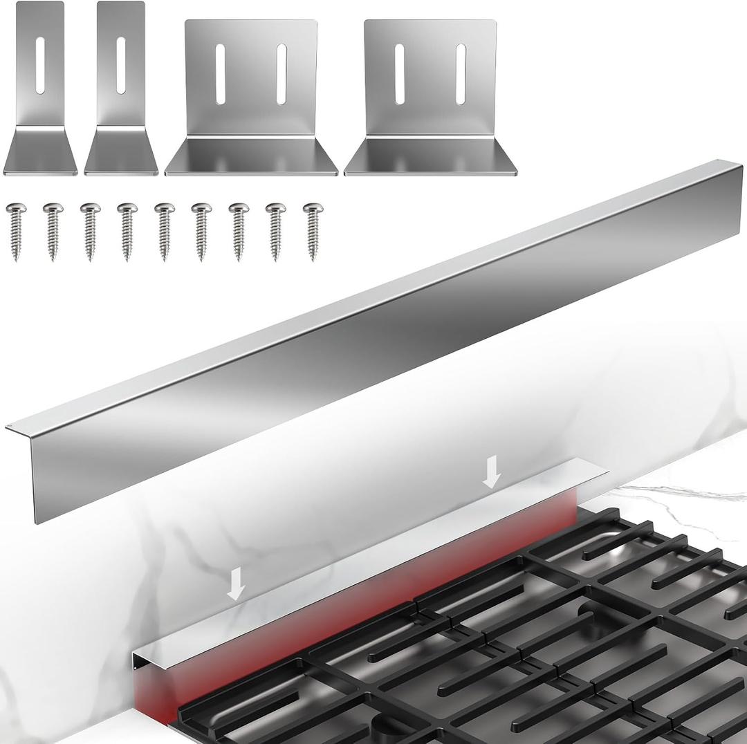 30" Slide-in Range Rear Filler Kit,Kitchen Stove Gap Covers,Stainless Steel Backsplash for Stove, Stove Trim Kit Between Stove and Backsplash(Silver)