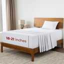 Mellanni Extra Deep Twin Sheets - 3 PC Iconic Collection Bedding - Hotel Luxury, Ultra Soft, Cooling Bed Sheets - Wrinkle, Fade, Stain Resistant (Twin, White)