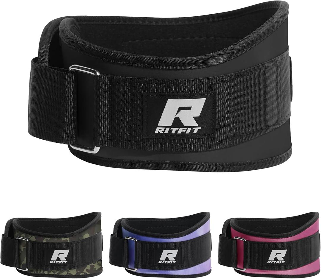 RitFit Weight Lifting Belt - Great for Squats, Lunges, Deadlift, Thrusters - Men and Women - 6 Inch Black/Camouflage, L