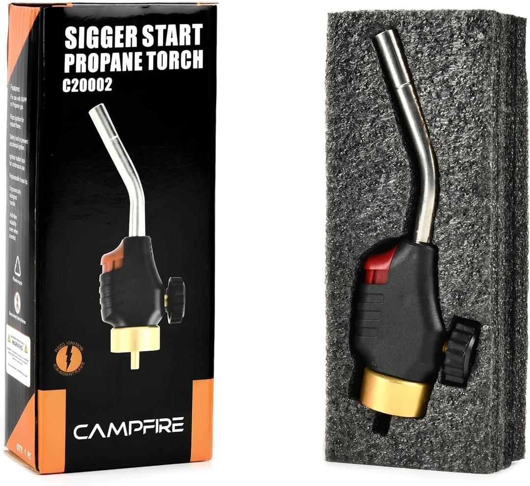 CAMPFIRE Trigger Start Gas Welding Propane Torch, High Intensity Mapp Gas Torch Head, Adjustable Flame For MAPP Fuel