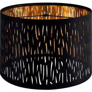 GO&SO Black Lamp Shades For Table Lamps, 13" Top x 13" Bottom x 10" High(Spider), Industrial Etching Vertical Stripe Medium Drum Lampshades, Replacement Living Room Floor Lamp Shade, Assembly Required