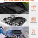 Onlyfire Universal Cast Iron Cooking Griddle for Grills and 2 Burner Range Oven, Non-Stick BBQ Flat Top Griddle with Handles for Outdoor Cooking, 18.1" x 12.2"