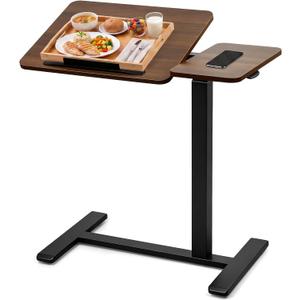 Adjustable Overbed Table with Wheels, Rolling Laptop Table for Bed & Sofa, 26.18"-42.12"