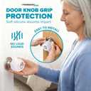 Clear Silicone Door Knob Cover & Wall Protector Soft Rubber Handle Grip for Arthritis Support and Quiet Damage Prevention (4 Pack)