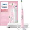 Philips Sonicare ProtectiveClean 6500 Rechargeable Electric Toothbrush, with Pressure Sensor, 3 Cleaning Modes, SmarTimer and QuadPacer, 14-Day Battery Life, Charging Travel Case, Pink, HX6462/06