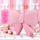 Pink Bow Pinata with Stick and Blindfold, Large Coquette Aesthetic Party Decorations for Girls Birthday, Baby Shower, Bridal Shower, Princess Theme Party Supplies, Includes Confetti & Rope  9.84"L x 7.87"W x 0.39"H