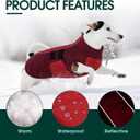 Kuoser Dog Jacket, Winter Dog Coats for Medium Dogs, Reflective Doggie Cold Weather Coats Pet Clothes, Puppy Snow Jacket for Frech Bulldog, Boston Terrier, Red L (L (Chest Girth: 20.5-24.4''))