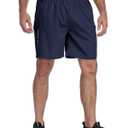 Lissmith Mens Gym Shorts 7 Inch Athletic Workout Running Casual Hiking Basketball Quick Dry Lightweight Active Shorts Navy XL (Black, XL)