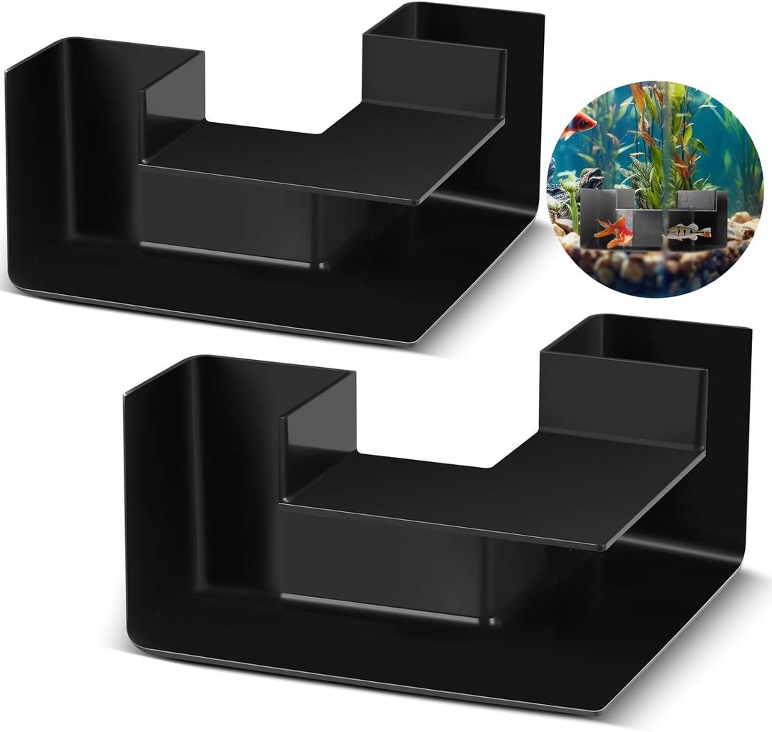 Nuanchu 2 Pcs 5.91" Aquarium Underground Tunnel Large ABS Plastic Fish Shrimp Hideout for Aquariums Black Shrimp Cave Fish Tank Tunnel for Fish Tank Accessories