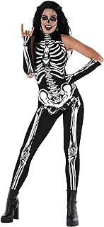 Morph - Sleeveless Skeleton Costume Women - Womens Skeleton Costume Bodysuit - Halloween Skeleton Costume Women Skeleton