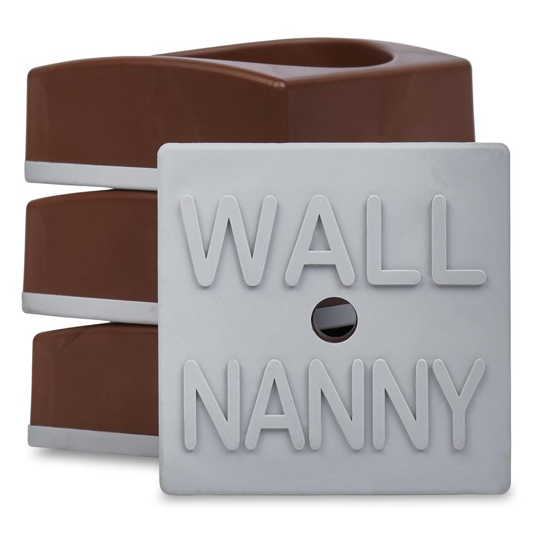 Wall Nanny Mini (4 Pack - Made in USA) Smallest Low-Profile Wall Protector for Baby Gates - Perfect in Doorways - Best Saver Cups Guard Trim & Paint for Child Dog Pet & Safety Pressure Gate (Brown)