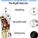 Golf Club Covers Funny Poker Leather Driver Headcover, Fairway Wood & Hybrid, Cool Embroidered Golf Headcovers