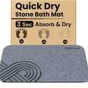 Stone Bath Mat - Diatomaceous Earth Quick Dry Bath Mat, Super Absorbent Non-Slip Shower Mat for Bathroom, Kitchen, Pool - Natural Diatomite Bathtub Mat (Grey, 16x24in)