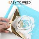 HTVRONT Gold Chrome Heat Transfer Vinyl - 12" X5ft Mirror Metallic Gold Iron on Vinyl, Metallic Foil HTV Vinyl Roll for T-Shirts, Chrome HTV Easy to Cut & Weed