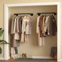 Wall Mounted Clothes Rack 21.06in, Industrial Pipe Wall Mount Clothing Rack, Heavy Duty Iron Garment Racks, Space Saver Multi-purpose Hanging Rod for Laundry Room, Closet Storage, 1 Pack