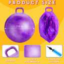 Lewtemi 2 Pcs 29 Inch Big Hopper Ball Jumping Hopping Inflatable Bouncing Ball with Handle and Air Pump for Adults Carnival Outdoor Sports Game(Gradient Purple, Gradient Blue)