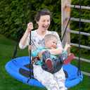 Trekassy 700lb 40 Inch Saucer Tree Swing for Kids Adults Outdoor 900D Oxford Waterproof with 2pcs Tree Hanging Straps, Steel Frame and Adjustable Ropes Blue