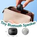 Mini Bluetooth Speaker, Tiny Gifts with TWS Pairing, Small Bluetooth Speaker for Outdoor and Indoor, Built-in Mic(Black)