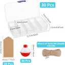30 Set Fishing Candy Little Tackle Boxes with 30 Fishing Bobber 20M Jute Twine 30 Kraft Paper Tags for DIY Decoration Fishing Party Favors Gone Fishing Theme Supplies