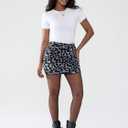 EXLURA Women's Leopard Print Mini Skirt High Waist Sexy Cheetah Skirts Trendy Pencil Bodycon Short Skirts Concert Outfit 2025 (L)