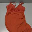 Blooming Jelly Women One Piece Swim Dress Tummy Control Swimsuits Slimming Mesh Sheer Sarong Wraps Bathing Suit (Orange, S)
