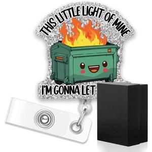 ERHACHAIJIA This Little Light of Mine I'm Gonna Let It Shine Retractable Glitter Badge Reel with Clip, Funny Dumpster Fire Gifts for ER Nurse Doctor MA, New Nurse Graduation Gifts, Nurse Week Gifts ERHACHAIJIA This Little Light of Mine I'm Gonna Let It Shine Retractable Glitter Badge Reel with Clip, Funny Dumpster Fire Gifts for ER Nurse Doctor MA, New Nurse Graduation Gifts, Nurse Week Gifts