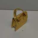 GORGLITTER Women's Crocodile Embossed Mini Square Bag Metallic Top Handle Crossbody Handbag Flap Clutch Bags