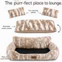 Catfy™ 32 Inch Soft Cat Couch with Pillows – Reversible Cushion, Plush Washable Large Cat Sofa Bed with Supportive Backrest & Non-Slip Base for Indoor Cats