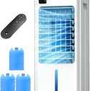 24" Portable Air Conditioners Windowless, Quiet Evaporative Air Cooler with Remote, Digital Display, 12H Timer, 5 Modes & 3 Speeds, 2 Gal Water Tank, 100Oscillating Swamp Cooler, AC Unit